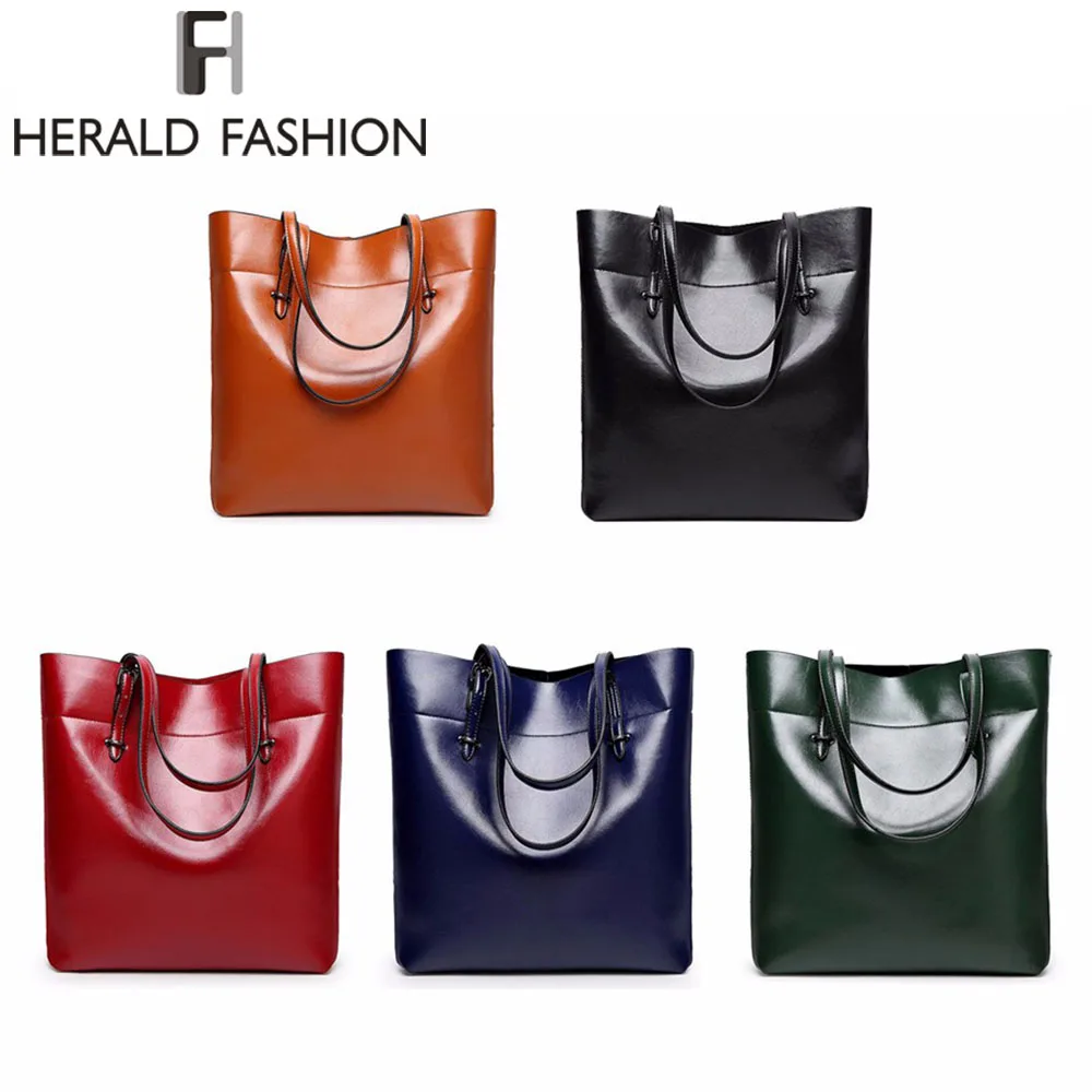 High Quality Leather Women Bag Bucket Shoulder Bags Solid Big Handbag Large Capacity Top-handle Bags Herald Fashion New Arrivals
High Quality Leather Women Bag Bucket Shoulder Bags Solid Big Handbag Large Capacity Top-handle Bags Herald Fashion New Arrivals