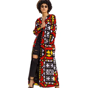 Workwear Elegant Pocket Belted Open Front V Neck Vintage Print Fashion Coat 2019 Autumn Streetwear Women Long Coats Outerwear
Workwear Elegant Pocket Belted Open Front V Neck Vintage Print Fashion Coat 2019 Autumn Streetwear Women Long Coats Outerwear
