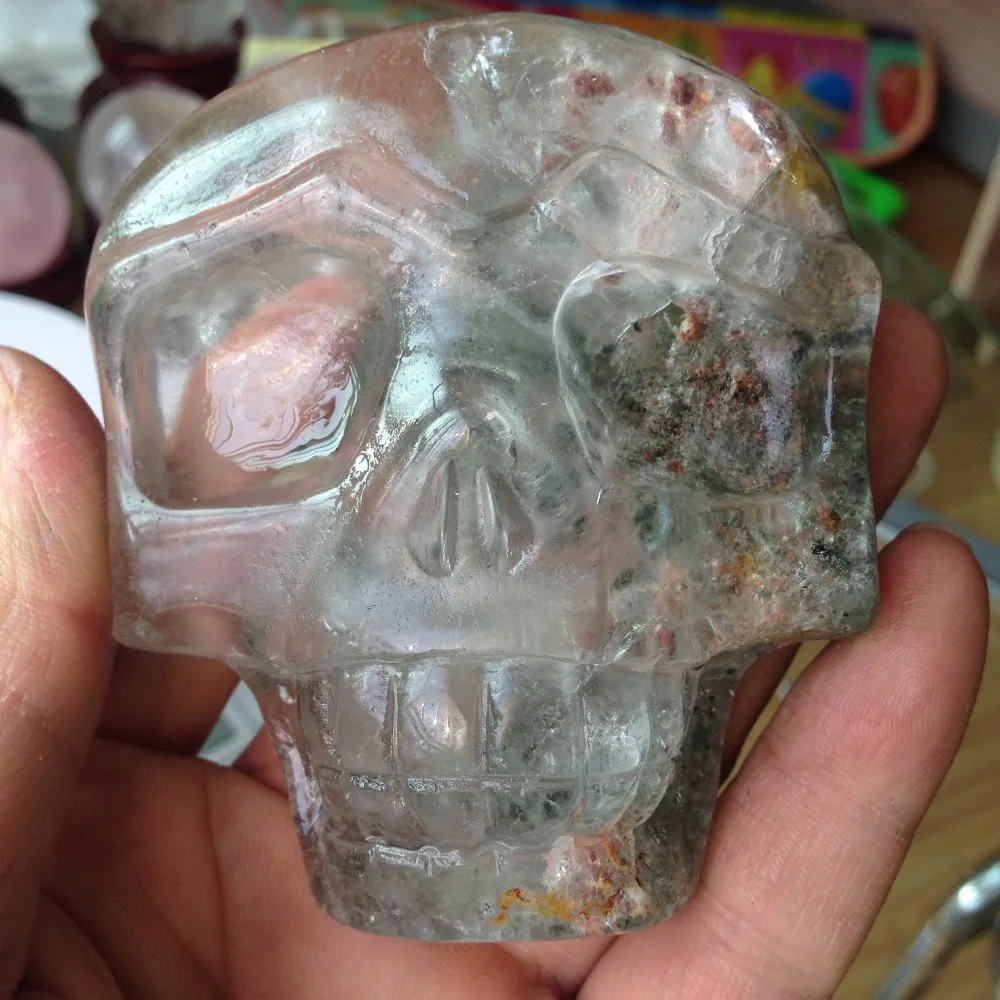 TT268(222g) Natural Clear Green Phantom Quartz Crystal Skull Face Carved Stone Healing Quartz Special Skull for Sale
TT268(222g) Natural Clear Green Phantom Quartz Crystal Skull Face Carved Stone Healing Quartz Special Skull for Sale