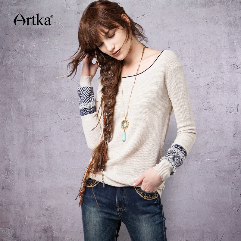 Artka Women's Autumn New 4 Colors Patchwork Jarquard Sweater Fashion O-Neck Long Sleeve All-match Knitwear YB12363Q
Artka Women's Autumn New 4 Colors Patchwork Jarquard Sweater Fashion O-Neck Long Sleeve All-match Knitwear YB12363Q