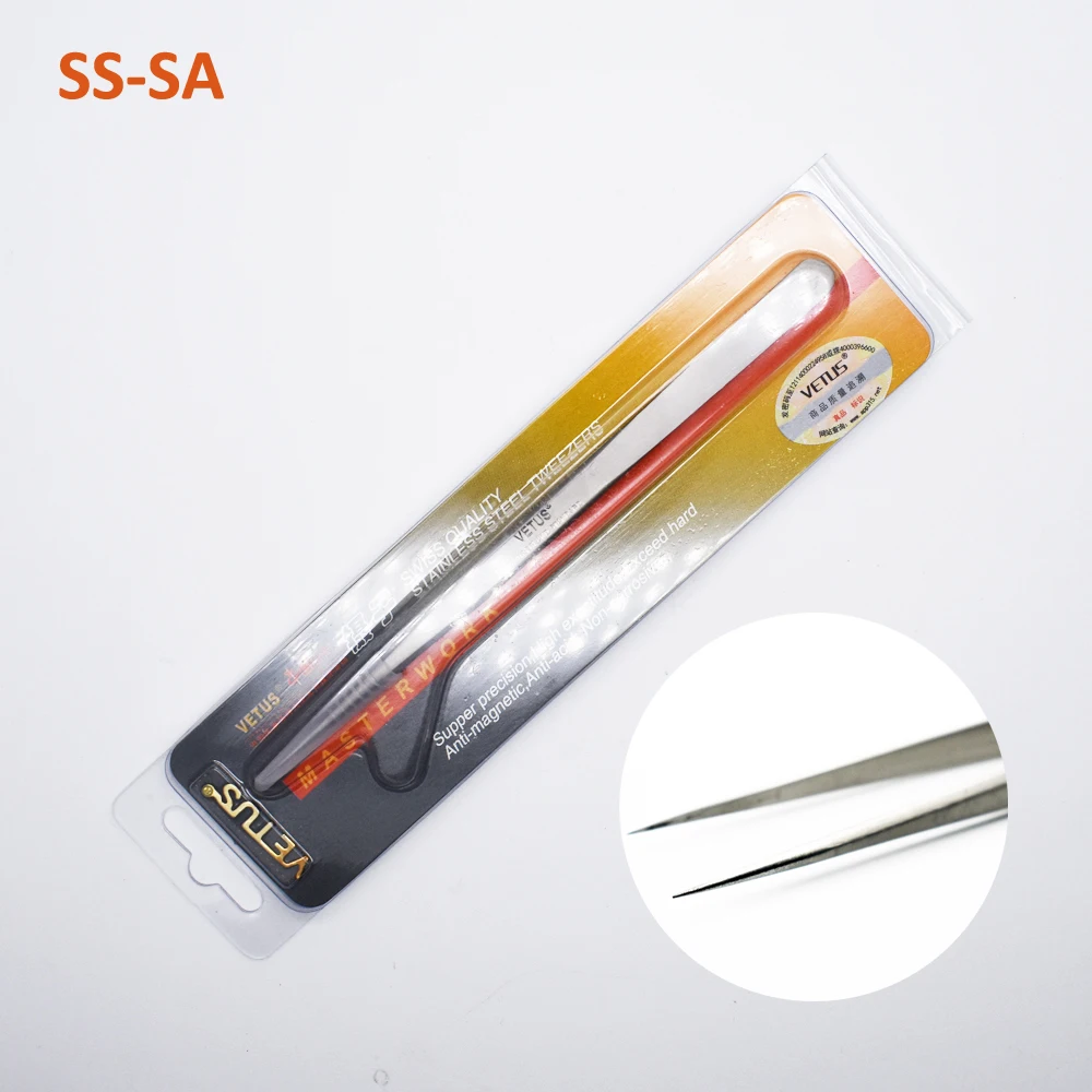 Genuine Super Vetus Tweezers SS-SA Non-magnetic Stainless Steel Precision for Eyelash Extensions
Genuine Super Vetus Tweezers SS-SA Non-magnetic Stainless Steel Precision for Eyelash Extensions