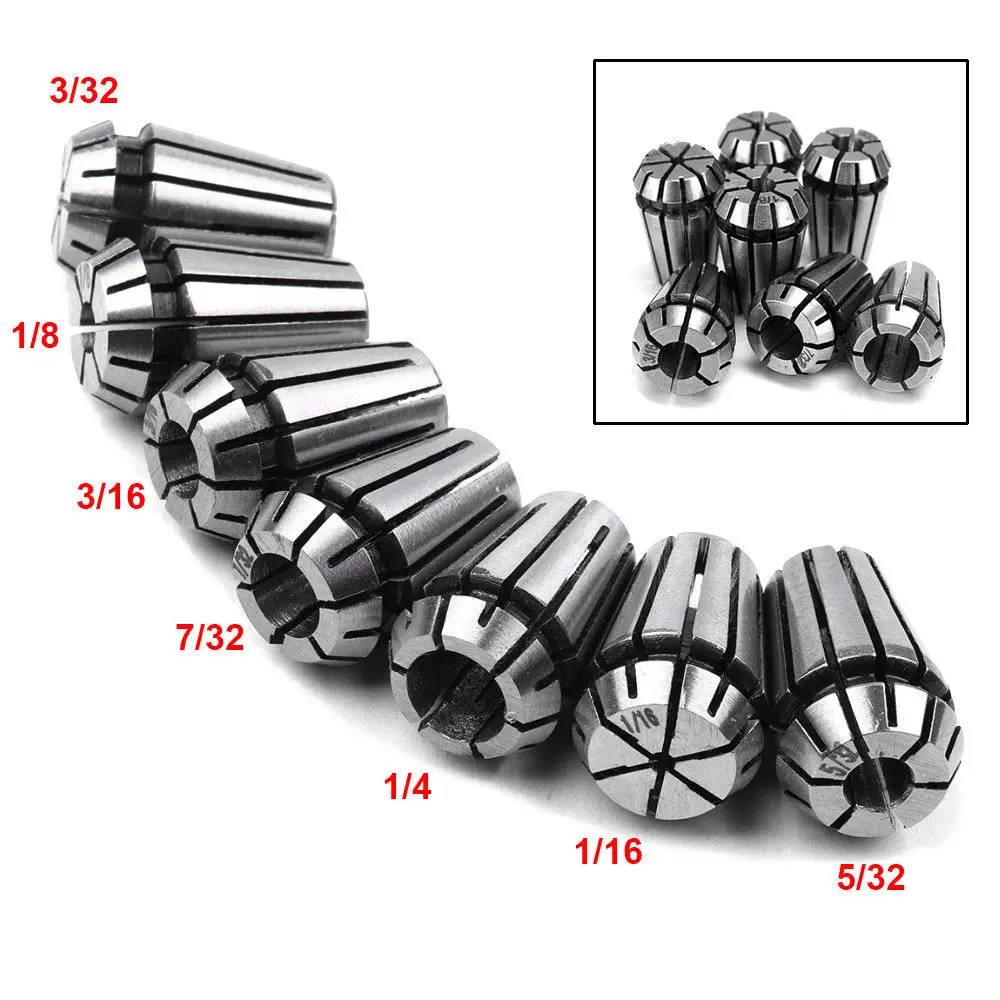 7Pcs ER11 Spring Collet Set CNC Milling Lathe Chuck Tool Holder 1/16" 1/4" 1/8" For Boring Milling Drilling Proccessing
7Pcs ER11 Spring Collet Set CNC Milling Lathe Chuck Tool Holder 1/16" 1/4" 1/8" For Boring Milling Drilling Proccessing