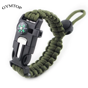 

GYMTOP 4 in 1 Tactical Survival Gear Starter Whistle Compass Scraper Knife Wilderness Survival Tool For Camping Fishing no Flint