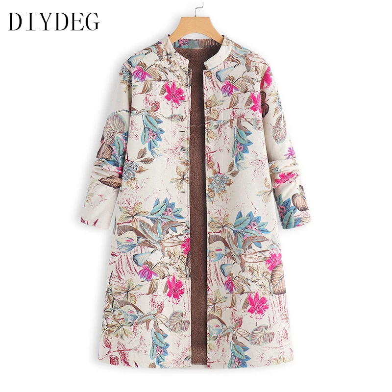 DIYDEG NEW ladies Coats Cotton Winter Jacket Womens Outwear coat Warm Outwear Floral Print Pockets Vintage Oversize Coats Women
DIYDEG NEW ladies Coats Cotton Winter Jacket Womens Outwear coat Warm Outwear Floral Print Pockets Vintage Oversize Coats Women