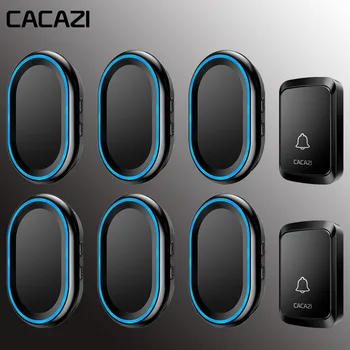 CACAZI Wireless Doorbell Home Intelligent LED Night light bell 58 Chimes Waterproof 2 Button 6 Receiver 300M Remote US EU Plug
CACAZI Wireless Doorbell Home Intelligent LED Night light bell 58 Chimes Waterproof 2 Button 6 Receiver 300M Remote US EU Plug