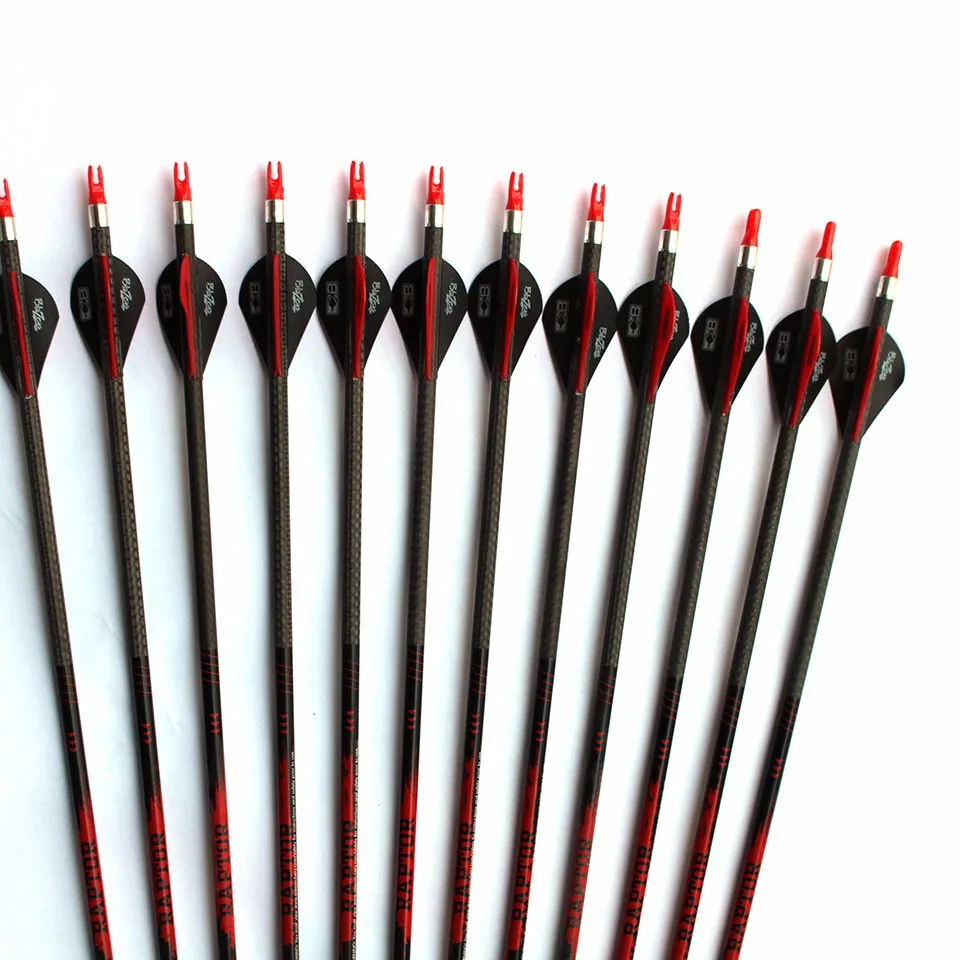 12pcs Archery 3K Carbon Arrow ID6.2mm Spine 300 350 400 500 Archery Shaft With Bohning Nock For Compound Bow Hunting Shooting
12pcs Archery 3K Carbon Arrow ID6.2mm Spine 300 350 400 500 Archery Shaft With Bohning Nock For Compound Bow Hunting Shooting