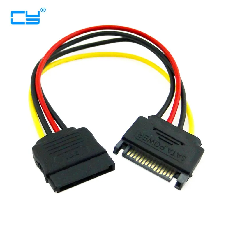 20 см SATA 2 15pin мужской женский M F M-F Сата жесткий диск Мощность кабель-удлинитель |