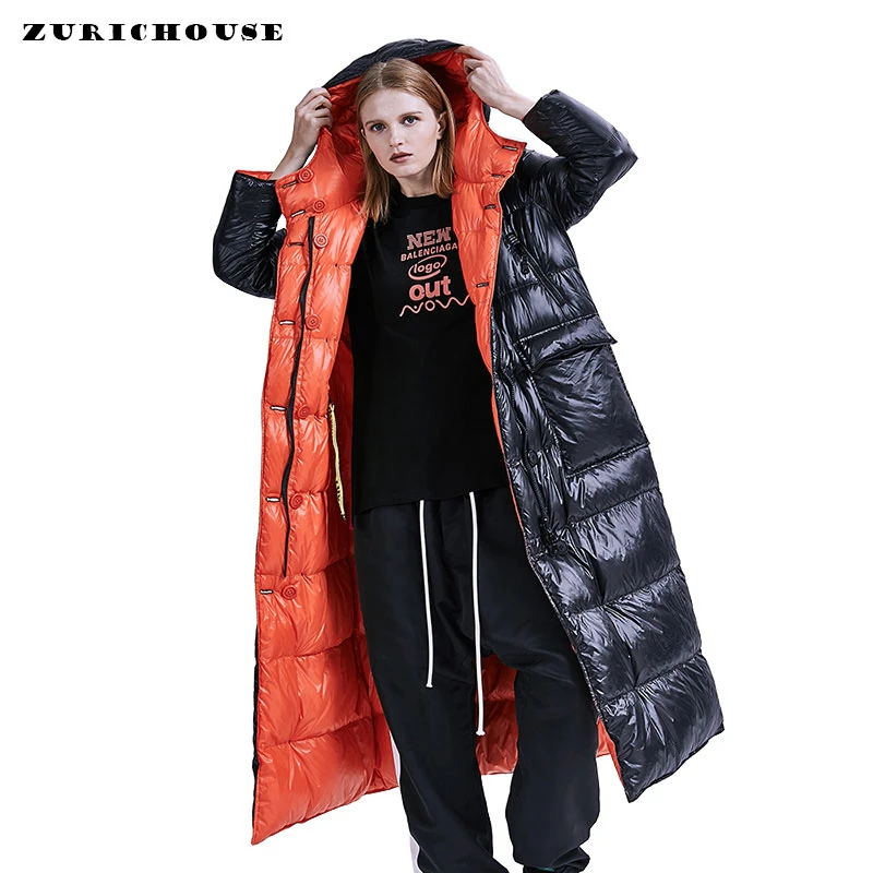 ZURICHOUSE Brand Womens Goose Down Coat Winter Long Reversible Wear Luxury Hooded Parka 2019 Fashion Plus Size Down Jacket Woman
ZURICHOUSE Brand Womens Goose Down Coat Winter Long Reversible Wear Luxury Hooded Parka 2019 Fashion Plus Size Down Jacket Woman