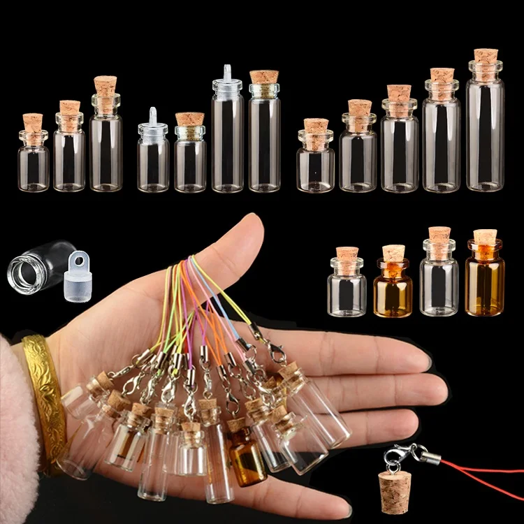 300 X Cute Mini Glass Bottle with Cork or Plastic Cap Small pendant Vials Luminous Sand For you
300 X Cute Mini Glass Bottle with Cork or Plastic Cap Small pendant Vials Luminous Sand For you