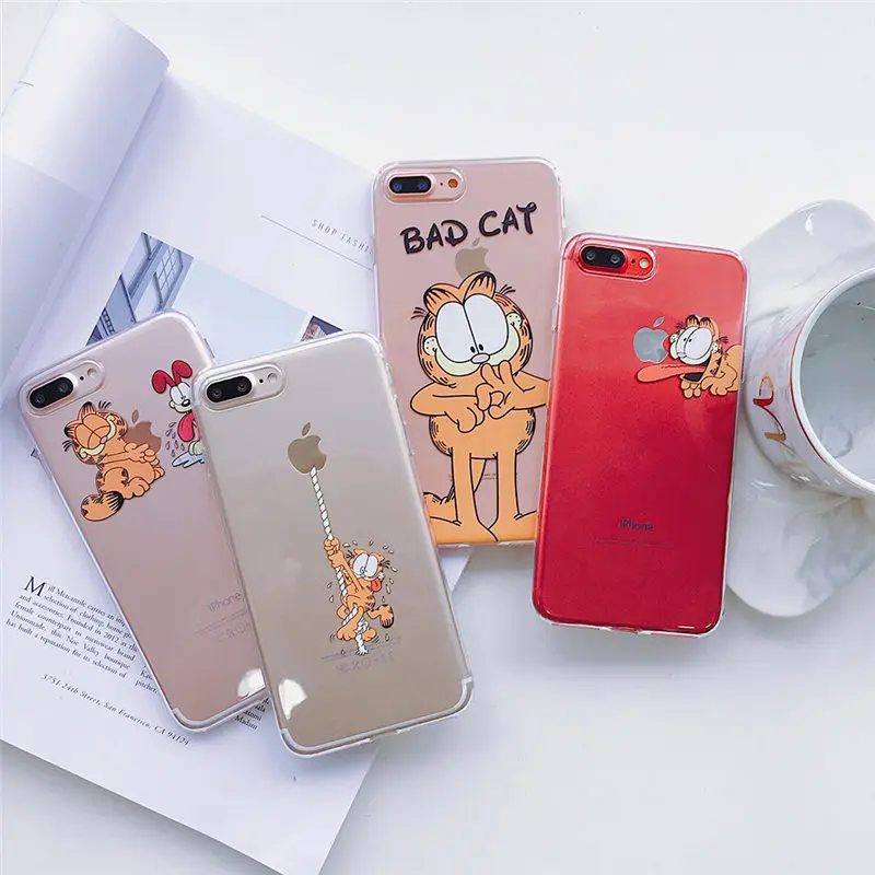 Garfield Cat phone case for iphone7 7plus Transparent clear Soft silicon TPU Lovely Bad Cat Phone Case for iPhone X 6s 6splus
Garfield Cat phone case for iphone7 7plus Transparent clear Soft silicon TPU Lovely Bad Cat Phone Case for iPhone X 6s 6splus