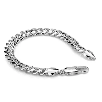 Genuine sterling silver men bracelet .100% solid 925 silver 7MM/10MM 20cm bracelet. Wholesale fashion men silver jewelry gift
Genuine sterling silver men bracelet .100% solid 925 silver 7MM/10MM 20cm bracelet. Wholesale fashion men silver jewelry gift