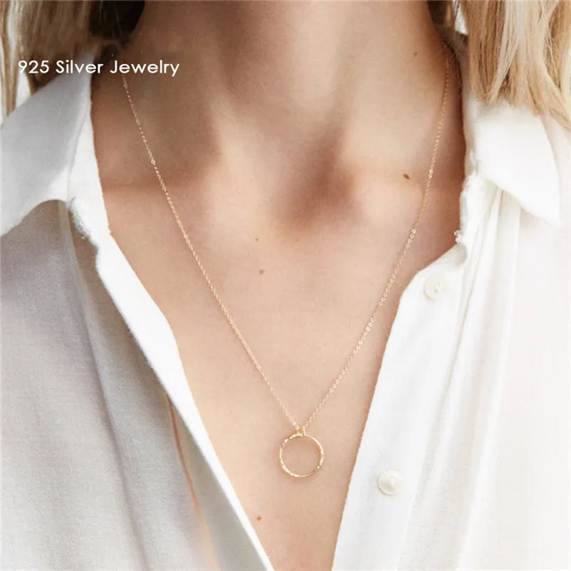 Solid S925 Silver Necklaces Pendants For Women Round Minimalism Simple Design Long Chain Fine Jewelry Charm Necklace Colar
Solid S925 Silver Necklaces Pendants For Women Round Minimalism Simple Design Long Chain Fine Jewelry Charm Necklace Colar