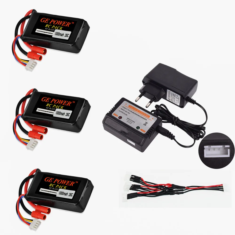 1 2 3 pcs GE power 11.1v 1000mah 25C Li-po Battery with balance charger For Master CP helicopter banana Plug
1 2 3 pcs GE power 11.1v 1000mah 25C Li-po Battery with balance charger For Master CP helicopter banana Plug