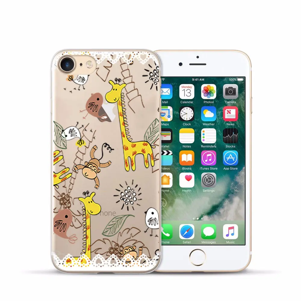 Arvin Case FOR Iphone 6s Soft Clear Protective TPU Back Cover FOR 5 5S 6 sPlus X XS Max XR Painting Silicon Cover FOR Iphone 7 (17)