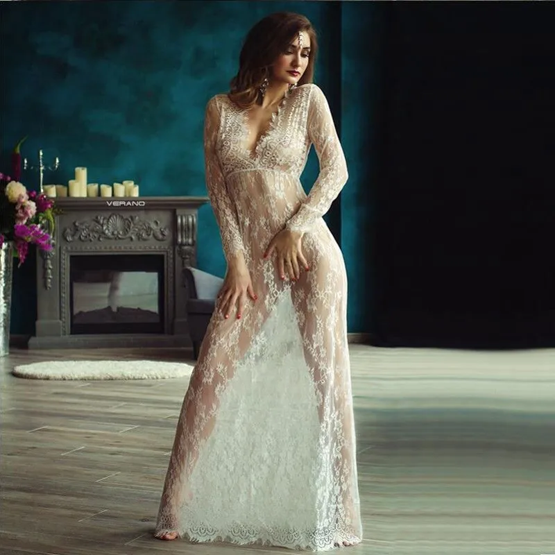 2017 New Apparel Women Long Dress Sexy V Neck Elegant Floor Length Full Sleeve Embroidery Floral Black White Lace Maxi Dress
2017 New Apparel Women Long Dress Sexy V Neck Elegant Floor Length Full Sleeve Embroidery Floral Black White Lace Maxi Dress