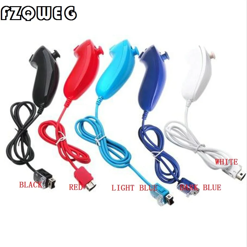 

FZQWEG 6 Color Handle Nunchuk Nunchuck Remote Game Controller for Wii with wired Wholesale support