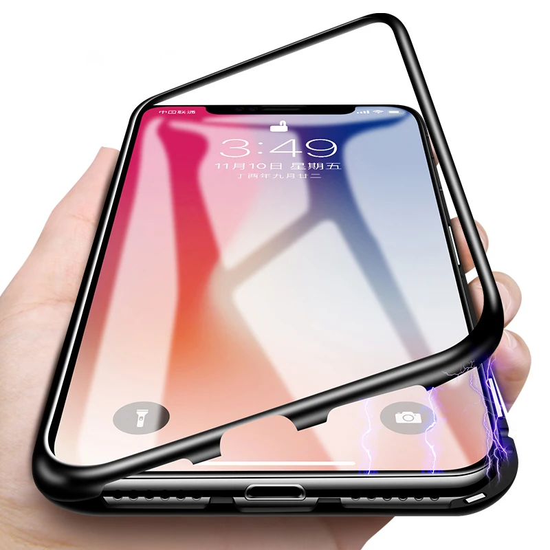 Magnetic Adsorption Phone Cover For iPhone XS Max XR X 10 Flip Case Tempered Glass Metal Case For iPhone Xs XR Xs Max 6.1 6.5
Magnetic Adsorption Phone Cover For iPhone XS Max XR X 10 Flip Case Tempered Glass Metal Case For iPhone Xs XR Xs Max 6.1 6.5