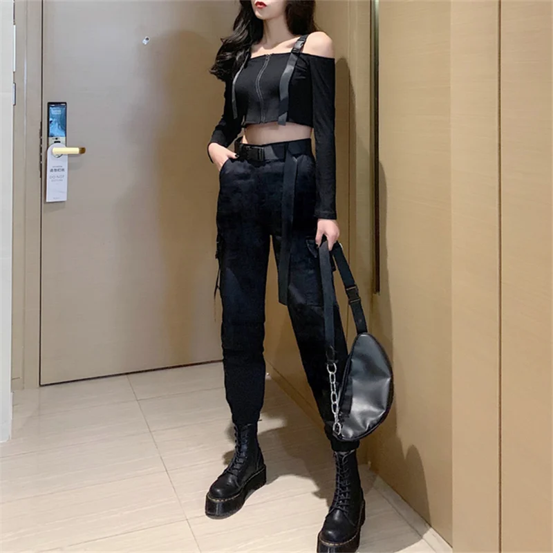 Hip-Hop Style Suit Women's 2019 Summer Fashion High Waist Belt Two-Piece Set Street Style Suit Ladies Personality Clothing Cool
Hip-Hop Style Suit Women's 2019 Summer Fashion High Waist Belt Two-Piece Set Street Style Suit Ladies Personality Clothing Cool