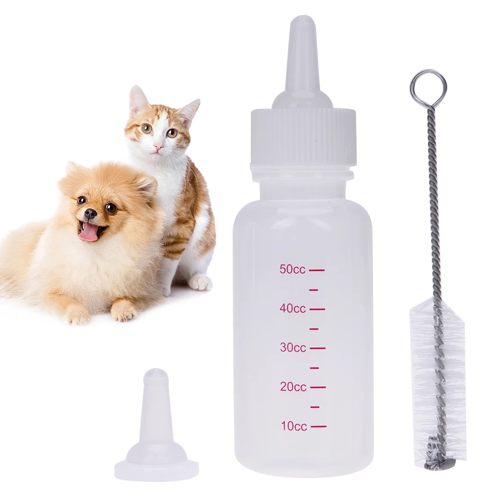 50ml Puppy Kitten Feeding Bottle Nursing Water Milk Feeder with 1 Spare Nipple Cleaning Brush Watering Feeding Goods Supplies
50ml Puppy Kitten Feeding Bottle Nursing Water Milk Feeder with 1 Spare Nipple Cleaning Brush Watering Feeding Goods Supplies