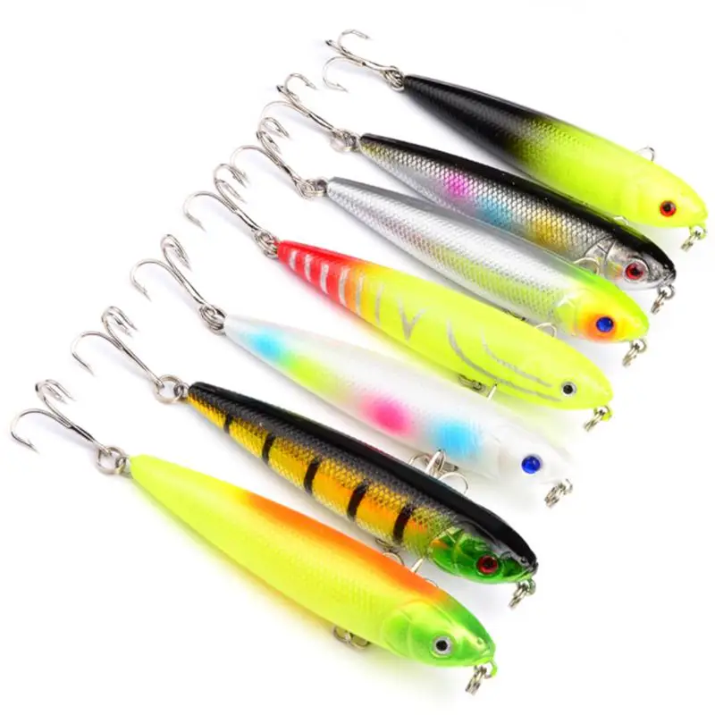 7pcs 80mm 9g Topwater Pencil Fishing Lure Artificial Hard Bait Crankbait 6# Hook Floating Twitching Wobblers For Sea Fishing
7pcs 80mm 9g Topwater Pencil Fishing Lure Artificial Hard Bait Crankbait 6# Hook Floating Twitching Wobblers For Sea Fishing