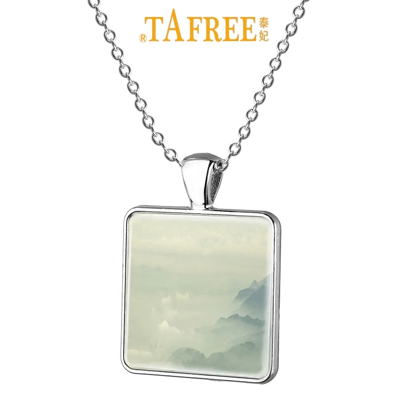 TAFREE Mountain Emei Chinese Scenery Square Necklace Art Picture Glass Cabochon Dome Pendant Necklace Women Chain Jewelry EM06
TAFREE Mountain Emei Chinese Scenery Square Necklace Art Picture Glass Cabochon Dome Pendant Necklace Women Chain Jewelry EM06