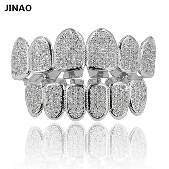JINAO New Fit Hip Hop Teeth Grills Gold Color Plated Micro Pave CZ Stones Grills Cap Top&Bottom Grill set For Men n Women
JINAO New Fit Hip Hop Teeth Grills Gold Color Plated Micro Pave CZ Stones Grills Cap Top&Bottom Grill set For Men n Women