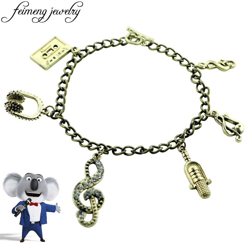 Popular Music Cartoon Movie Sing Charm Bracelet Headphones microphone Magnetic tape Musical Note Pendant Bracelet For Women Gift
Popular Music Cartoon Movie Sing Charm Bracelet Headphones microphone Magnetic tape Musical Note Pendant Bracelet For Women Gift
