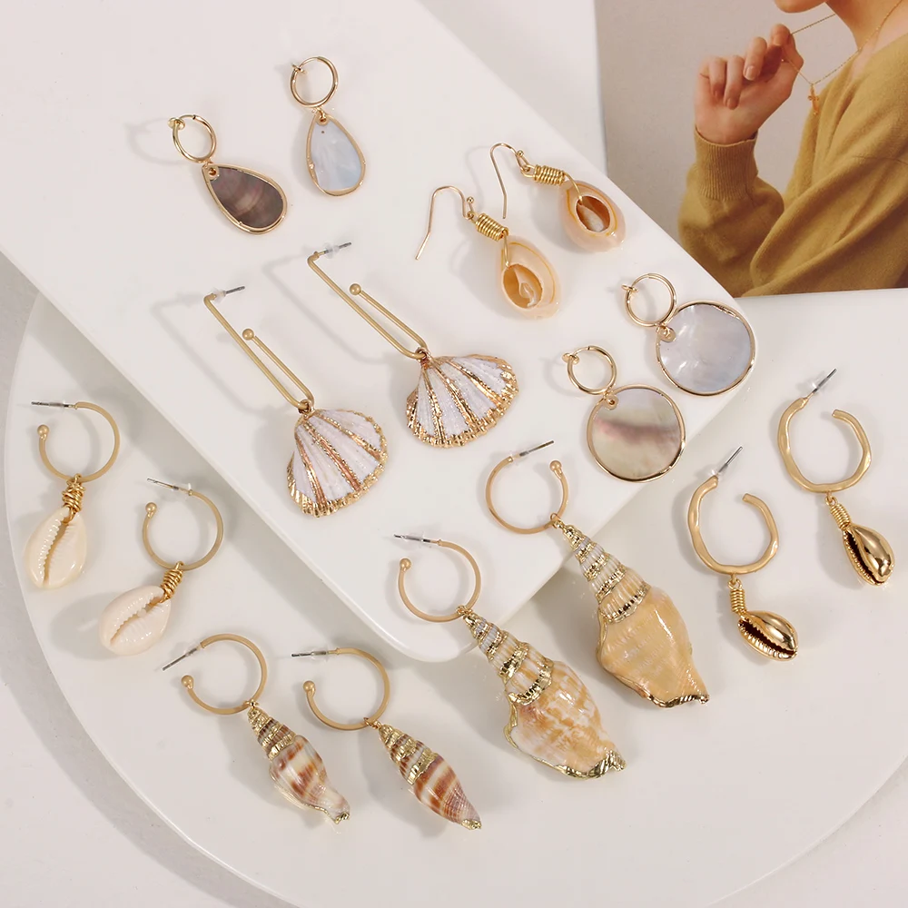 New Fashion Designs Sea Shell Drop Earrings Women Trendy Natural Shell Conch Vacation Summer Dangle Earring Wholesale Jewelry
New Fashion Designs Sea Shell Drop Earrings Women Trendy Natural Shell Conch Vacation Summer Dangle Earring Wholesale Jewelry