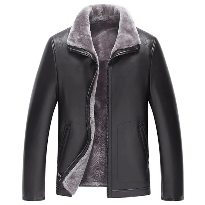 New Genuine Sheepskin Leather Jacket Natural Lamb Fur Liner Parka Coat Men Thick Warm Real Leather Shearling Fur Jacket A098
New Genuine Sheepskin Leather Jacket Natural Lamb Fur Liner Parka Coat Men Thick Warm Real Leather Shearling Fur Jacket A098