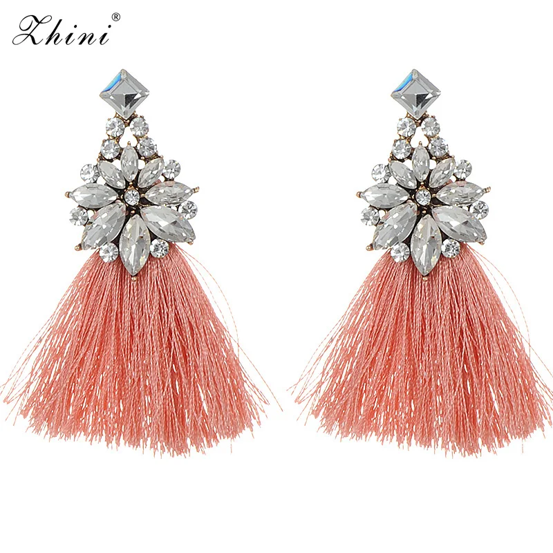ZHINI Bohemian Tassel Earrings For Women Fashion Statement Vintage Big Stone Crystal Flower Drop Earrings wedding Jewelry G
ZHINI Bohemian Tassel Earrings For Women Fashion Statement Vintage Big Stone Crystal Flower Drop Earrings wedding Jewelry G