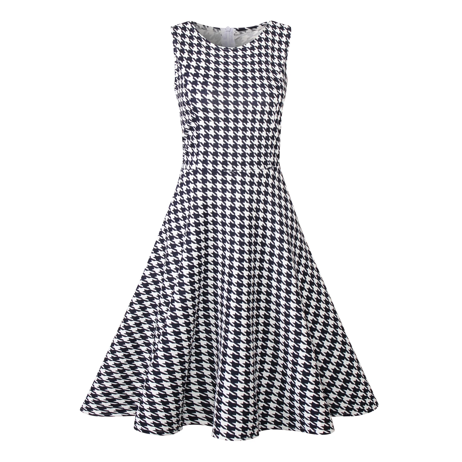 Hepburn Style Floral Houndstooth Printing Vintage Summer Dress New Women Sleeveless Large Swing Sexy Party Dress Plus Size S-3XL
Hepburn Style Floral Houndstooth Printing Vintage Summer Dress New Women Sleeveless Large Swing Sexy Party Dress Plus Size S-3XL