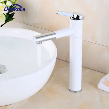 Bathroom Basin Faucet with 360° Rotation Spout,White Vessel Sink Faucet Deck Mounted Vanity Sink Mixer Taps
Bathroom Basin Faucet with 360° Rotation Spout,White Vessel Sink Faucet Deck Mounted Vanity Sink Mixer Taps