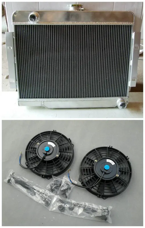 4 Row Aluminum Radiator For Jeep CJ CJ5 CJ6 CJ7 72-86 Chevy Conversion V8 SWAP