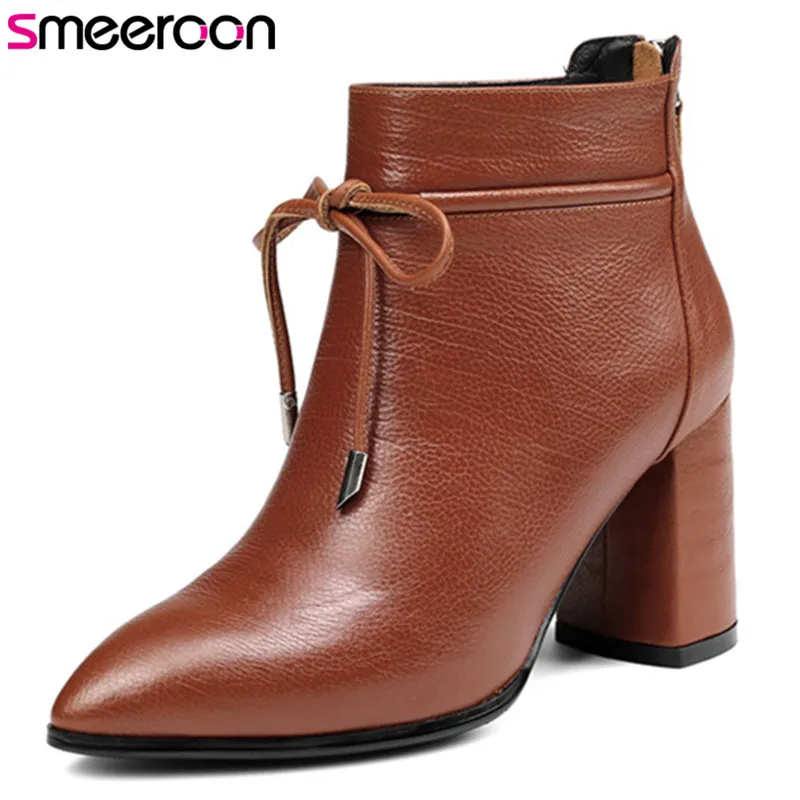 Smeeroon 2018 fashion autumn boots women high heels ankle boots high quality top genuine leather boots big size 33-40
Smeeroon 2018 fashion autumn boots women high heels ankle boots high quality top genuine leather boots big size 33-40