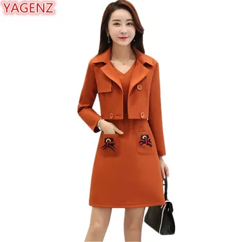 YAGENZ Women Two Pieces Set Gray Set Autumn Winter Dress Womens Temperament Slim High quality Two Pieces Set Tops+Mini Dress 659
YAGENZ Women Two Pieces Set Gray Set Autumn Winter Dress Womens Temperament Slim High quality Two Pieces Set Tops+Mini Dress 659