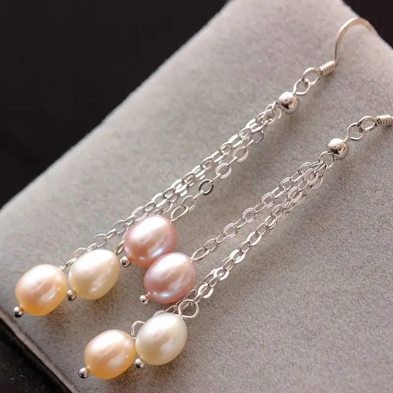 court jewelry wholesale authentic natural Pearl Earrings Handmade DIY long tassel of 925 Sterling Silver Earrings
court jewelry wholesale authentic natural Pearl Earrings Handmade DIY long tassel of 925 Sterling Silver Earrings