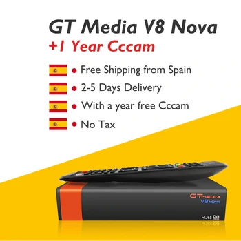 GT media V8 Nova Satellite Receiver Receptor with 1 year Europe Cccam Clines server DVB-S2 Full HD TV Tuner Set Top Box Spain
GT media V8 Nova Satellite Receiver Receptor with 1 year Europe Cccam Clines server DVB-S2 Full HD TV Tuner Set Top Box Spain