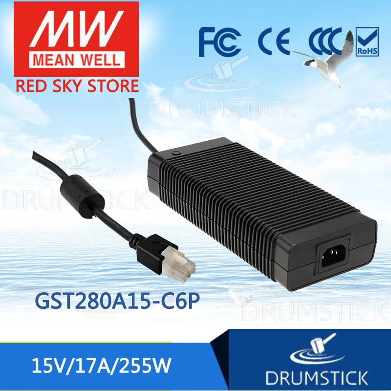 MEAN WELL GST280A15-C6P 15V 17A meanwell GST280A 15V 255W AC-DC High Reliability Industrial Adaptor
MEAN WELL GST280A15-C6P 15V 17A meanwell GST280A 15V 255W AC-DC High Reliability Industrial Adaptor