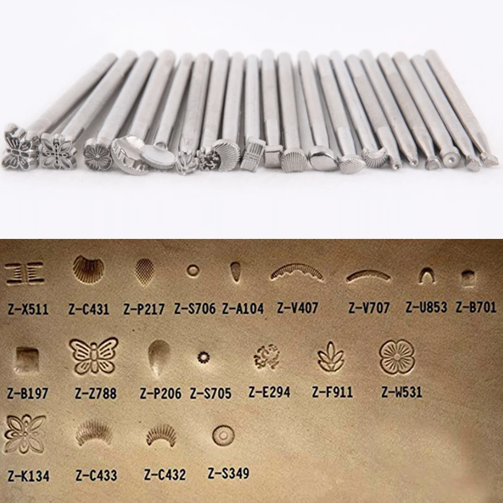 20Pcs DIY Leather Working Saddle Carving Stamping Tools Alloy Leather Craft Tools for Leathercraft Working Handmade Art Carving
20Pcs DIY Leather Working Saddle Carving Stamping Tools Alloy Leather Craft Tools for Leathercraft Working Handmade Art Carving