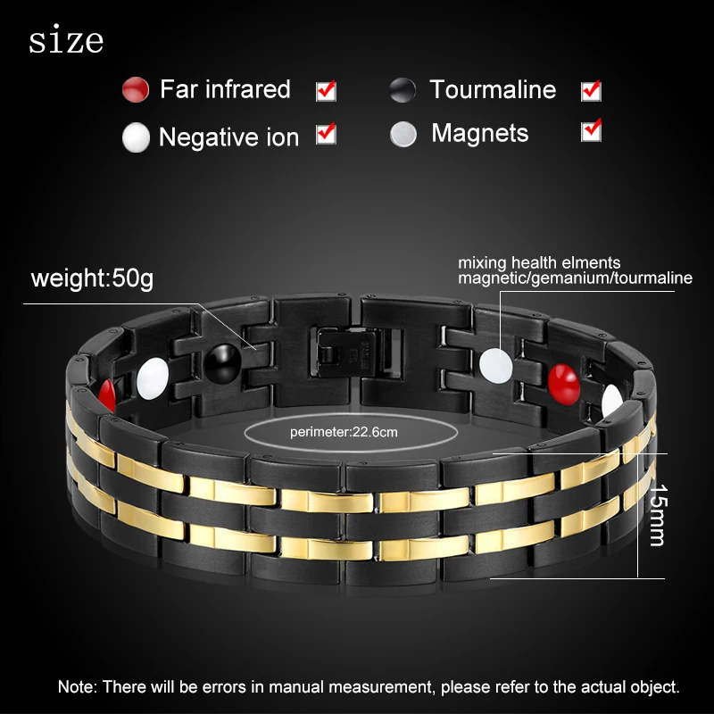 New Classic Magnetic black men stainless steel bracelet energy neodymium magnet hand chain woman trend Fashion cuff jewelry gift
New Classic Magnetic black men stainless steel bracelet energy neodymium magnet hand chain woman trend Fashion cuff jewelry gift