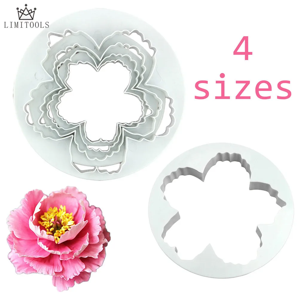 LIMITOOLS 4 pcs/lot Peony Petals Pattern Flower Plastic Paste Cake Press Set Cookie Sugar Fondant Cutter Cake Decoration
LIMITOOLS 4 pcs/lot Peony Petals Pattern Flower Plastic Paste Cake Press Set Cookie Sugar Fondant Cutter Cake Decoration