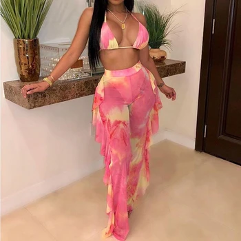 6 Colorful Plus Size Sexy Digital Print Mesh 2Pcs Suits Women Strapless Strap Sleeveless Bra Stringy Selvedge Pant Swimwear Sets
6 Colorful Plus Size Sexy Digital Print Mesh 2Pcs Suits Women Strapless Strap Sleeveless Bra Stringy Selvedge Pant Swimwear Sets