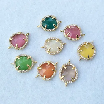 10pcs Mixed Color Cat Eye Stone opal Faceted Double Bails Connector beads For Making DIY Bracelet necklace Jewelry finding CT241
10pcs Mixed Color Cat Eye Stone opal Faceted Double Bails Connector beads For Making DIY Bracelet necklace Jewelry finding CT241