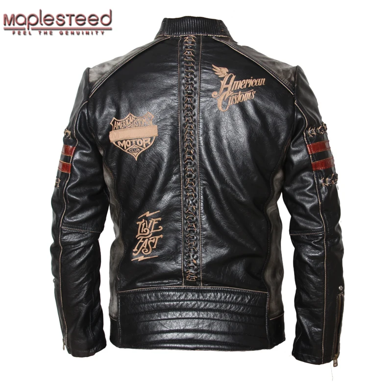 MAPLESTEED Motorcycle Jacket Men's Genuine Leather Jacket Cowhide Calf Skin Black Slim Men's Leather Jacket Male Biker Coat 094
MAPLESTEED Motorcycle Jacket Men's Genuine Leather Jacket Cowhide Calf Skin Black Slim Men's Leather Jacket Male Biker Coat 094