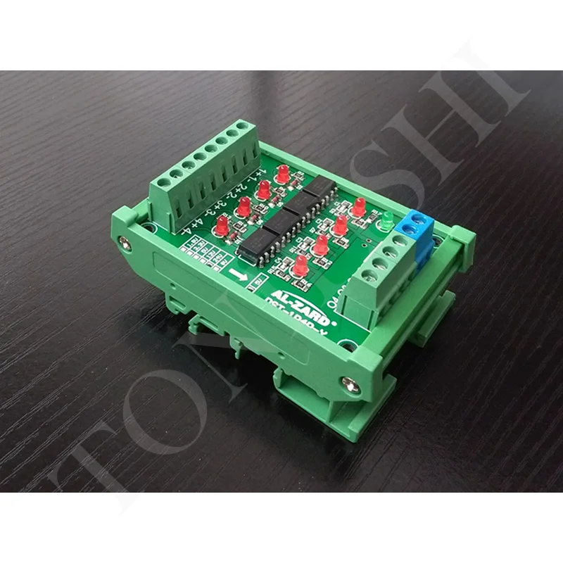 4 way, four way high speed optocoupler isolation board, PLC signal conversion board, differential collector.
4 way, four way high speed optocoupler isolation board, PLC signal conversion board, differential collector.