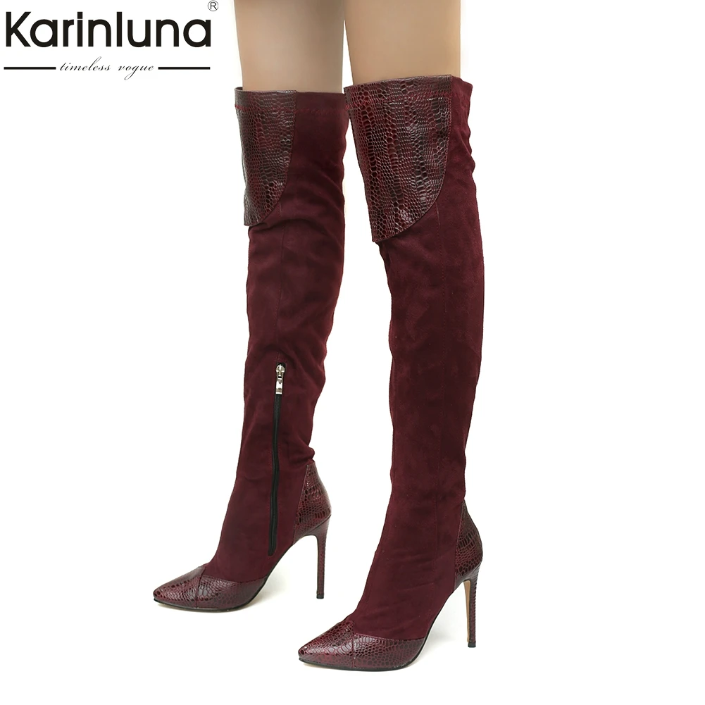 Karinluna 2018 plus size 32-46 plush winter over the knee boots Shoes Woman sexy patchwork high Heels party women boots
Karinluna 2018 plus size 32-46 plush winter over the knee boots Shoes Woman sexy patchwork high Heels party women boots