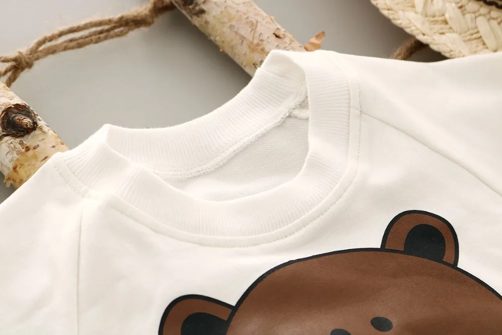 Boys Clothing Set Autumn 0-3y New 2018 Fashion Style Cotton O-Neck full Sleeve with Bear Print Baby Boy Clothes A260 8