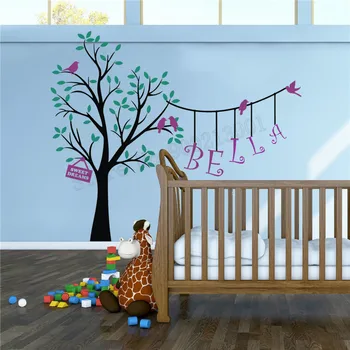 Kidsroom Nursery Poster Custom Personalised Name Birds Tree Wall Sticker Vinyl Art Removeable Mural Ornament Decor LY1167
Kidsroom Nursery Poster Custom Personalised Name Birds Tree Wall Sticker Vinyl Art Removeable Mural Ornament Decor LY1167