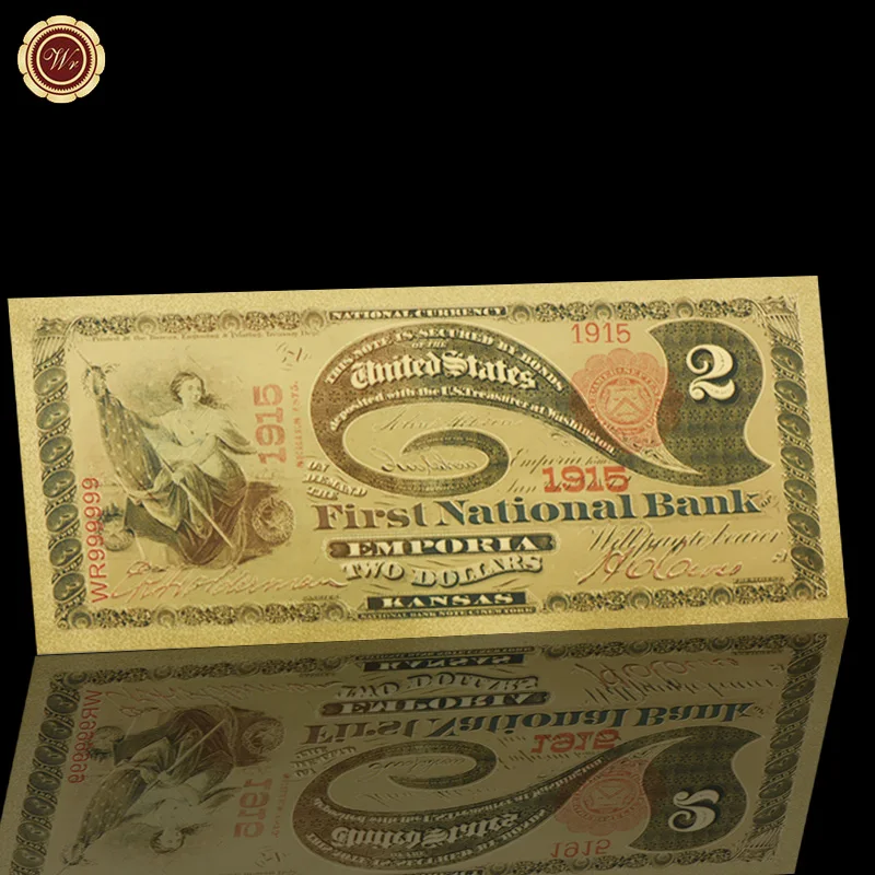 WR 1875 Year 2 Dollar 24k Gold Banknote Collectible Colorful World Paper Money Art Ornament Birthday Luxury Souvenir for Decor
WR 1875 Year 2 Dollar 24k Gold Banknote Collectible Colorful World Paper Money Art Ornament Birthday Luxury Souvenir for Decor