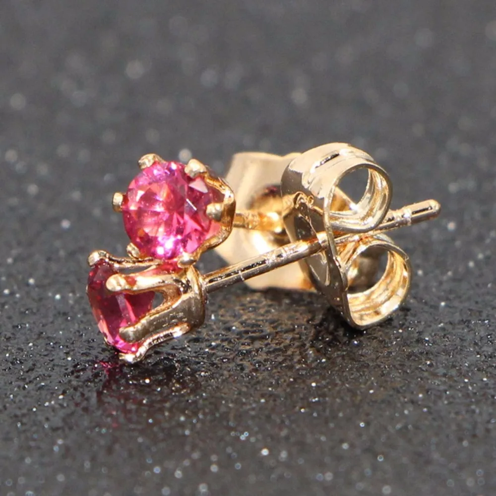 HeeZen Earings Fashion Jewelry Simple Round Zirconia Stud Earrings for Women With Pink Stones Gold Color Earrings Party Jewelry
HeeZen Earings Fashion Jewelry Simple Round Zirconia Stud Earrings for Women With Pink Stones Gold Color Earrings Party Jewelry